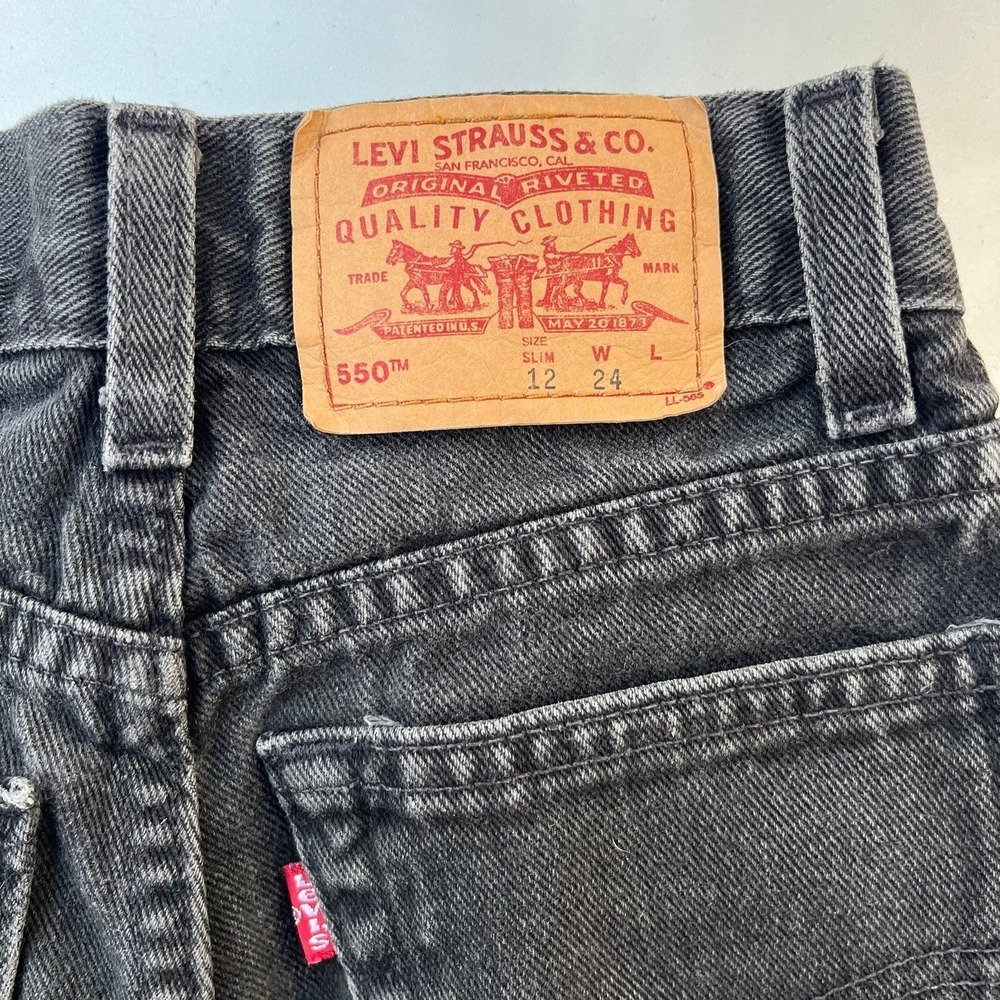 Vintage 90s Levi's 550 slim straight black denim jeans jeans - Picture 5 of 12
